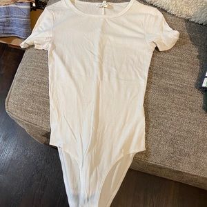 Ribbed, white onesie T-shirt from Forever 21